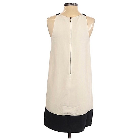 𝅺ZARA Basic Ivory and Black Color Block Sleeveless Mini Dress Size XS - Picture 2 of 5